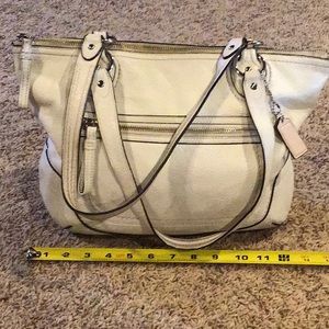 White Leather Coach Shoulder Bag